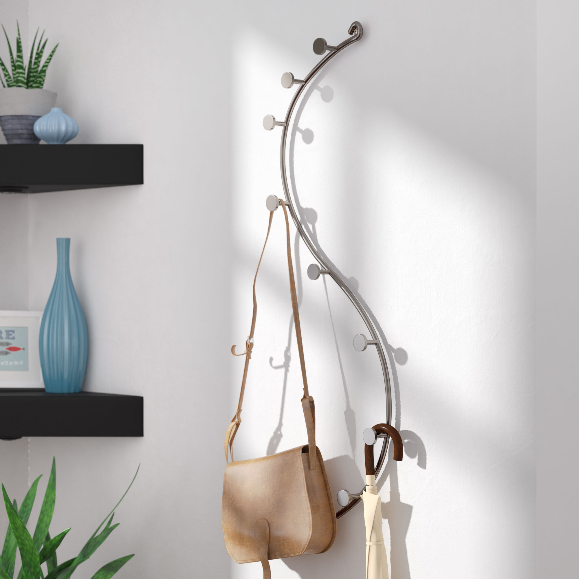 Rebrilliant Orozco 9 Hook Wall Mounted Coat Rack Reviews Wayfair